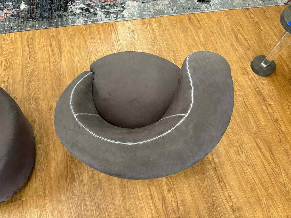 Pair of Asymmetrical Spiral Swivel Chairs
