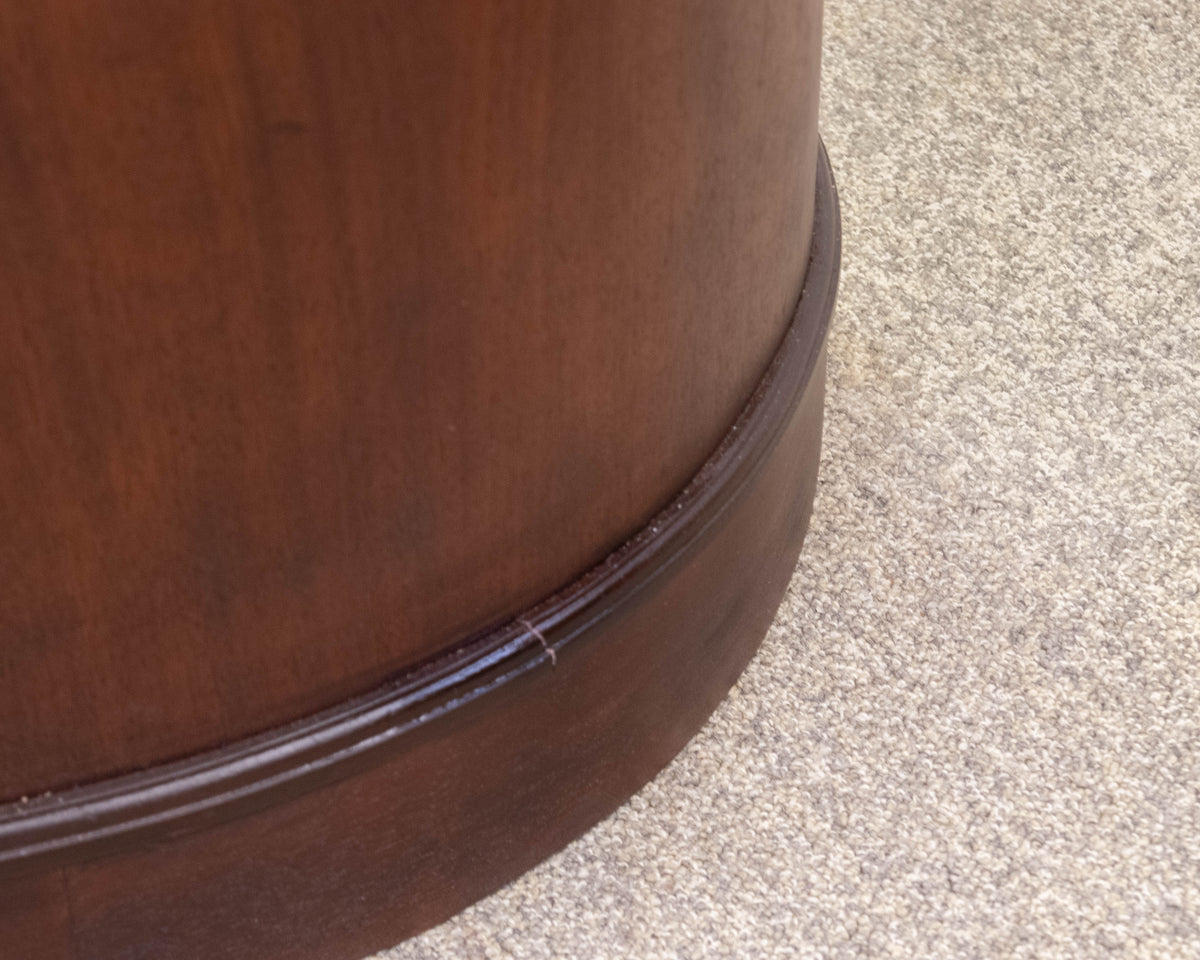 Crotch Mahogany 9 Drawer Kidney Shape Desk