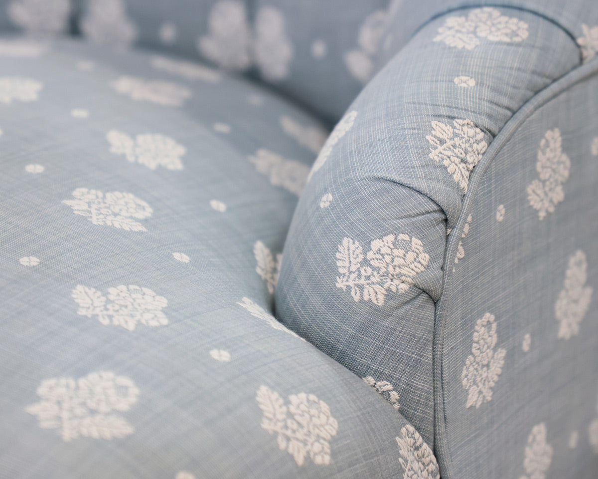 Pair of Blue Tufted Accent Chairs