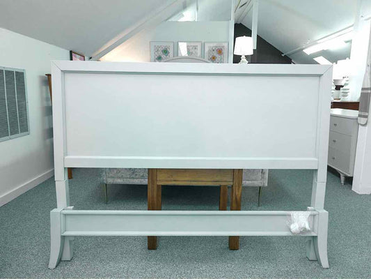 Dove Grey Finish Panel  Queen Bed with Wood Rails & Slats