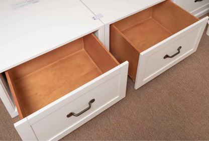 Ivory Finish 6 Drawer Twin Platform