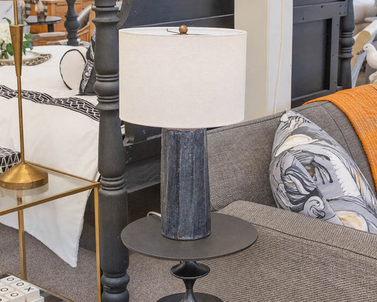 Pair of Indigo Blue Cermanic Table Lamps