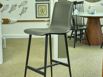 Room & Board Hirsch Set of 3 Bar Stools in Grey Leather
