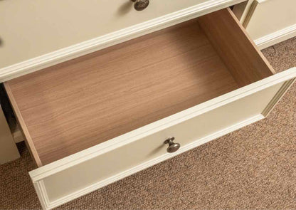 Ashley Furniture Cream Finish 7 Drawer  Dresser with Arch Mirror