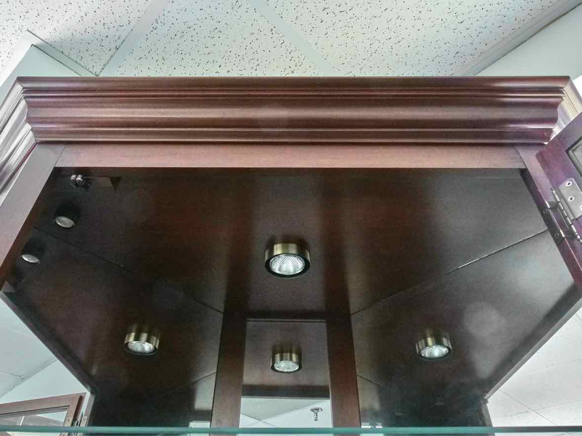 Hitchcock Lighted Corner Cabinet in Cherry
