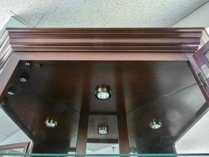Hitchcock Lighted Corner Cabinet in Cherry