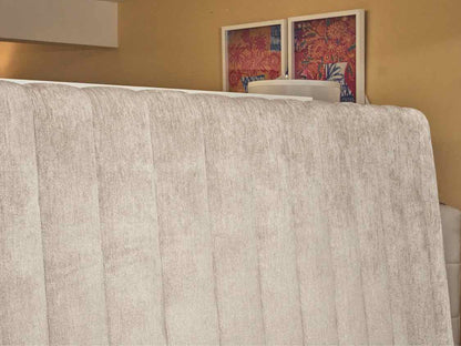 Interlude Home Custom Channel Back Upholstered Sliver Gray  King Bed