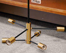 Black and Brass Radial Stlye Chandelier