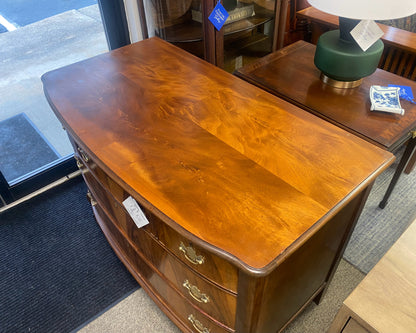 Ribbon Mahogany 5 Drawer Dresser with Brass Chippendale Hardware