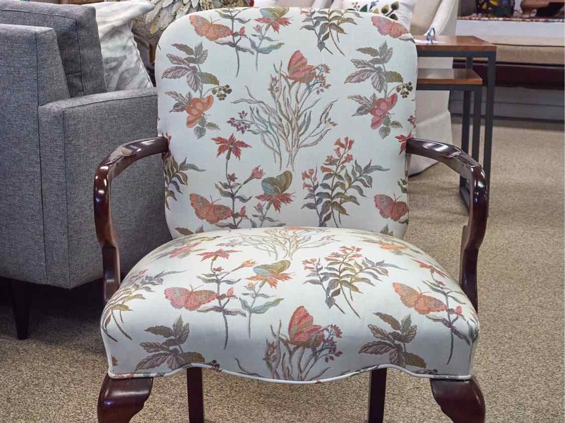 Pair of Queen Anne Gooseneck Arm Chairs
