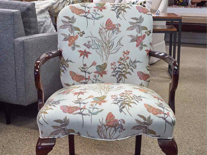 Pair of Queen Anne Gooseneck Arm Chairs