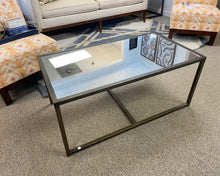 Mirrored Top Rectangular Cocktail Table with Bronze Finish