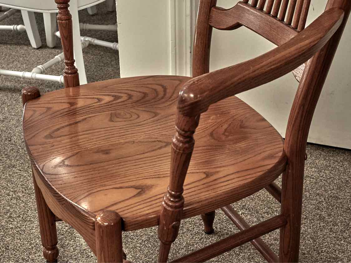Set of 6 Oak Rice Back Dining Chairs