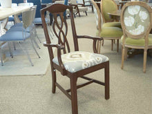 Set of 10 Mahogany Dining Chairs with Ikat Seats in Grey, Tan & Cream