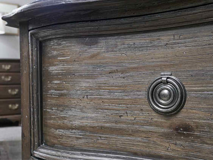 Pair of Dark Weathered Oak Two Drawer Nightstands