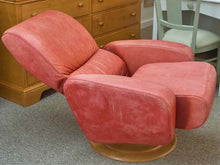 Coral Leather Recliner W/ Ottoman