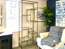 Pottery Barn Gold and Glass Bookcase