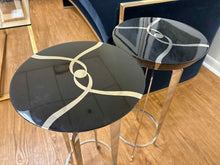 Caracole Pair of Black Lacquer Side Tables