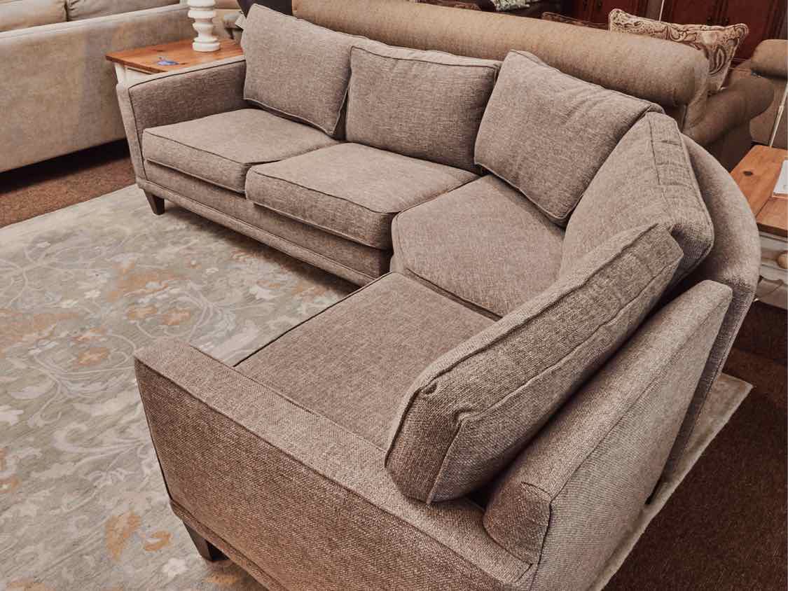 Boston Interiors3 Piece Curved GreyFlex Upholstered  Sectional