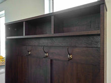 Rustic Dark Stain Hall Tree