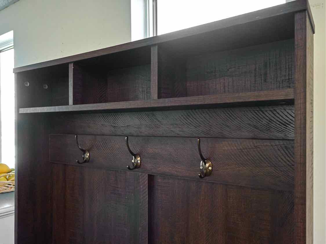 Rustic Dark Stain Hall Tree