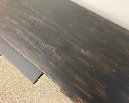 Ethan Allen 'Emanuel' 4 Door Demilune Buffet Rustic Black Finish