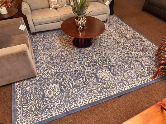 Ralph Lauren Etienne 'Navy Ivory' 100% Wool  Area Rugs