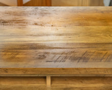 Media Console in Driftwood Finish Reclaimed Wood with Sliding Doors