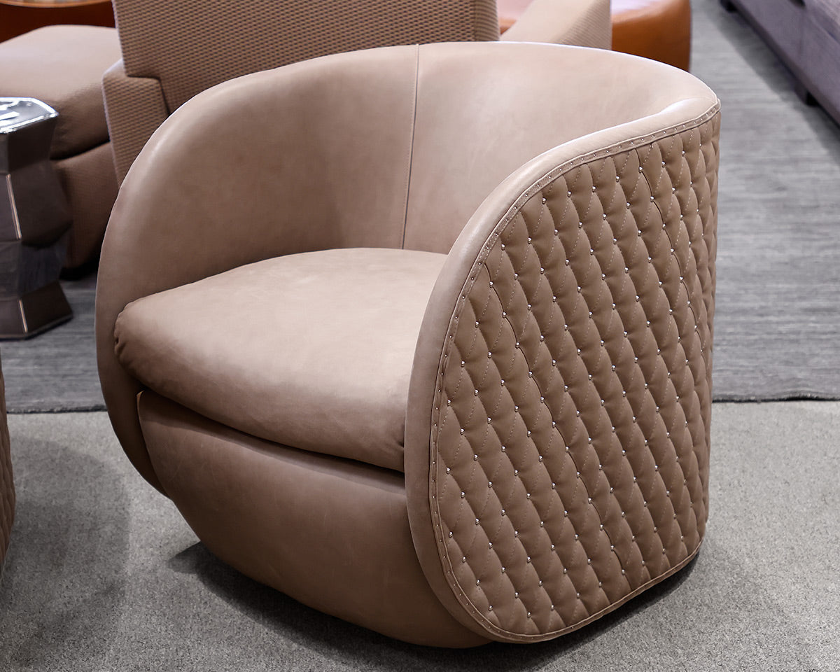 Pair of Bernhardt Leather Swivel Chairs