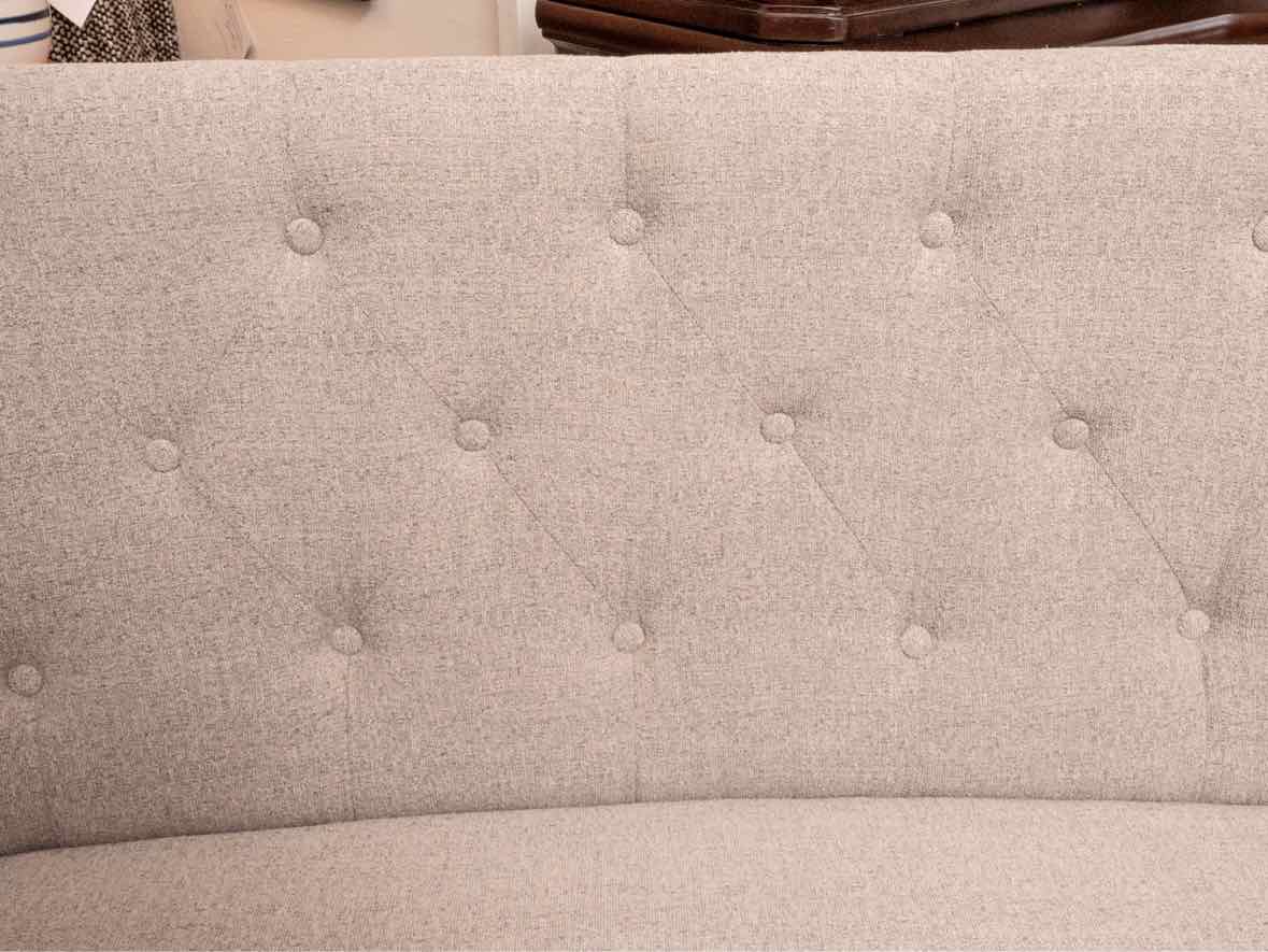 Grey & Black Fleck Upholstered Bench with Nailhead Trim