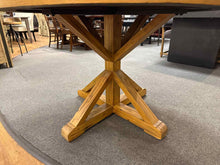Round Dining Table with X-Base Pedestal