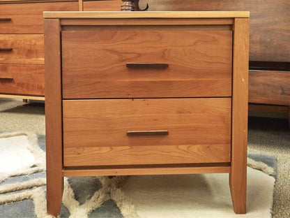 Solid Cherry Two Drawer Nightstand