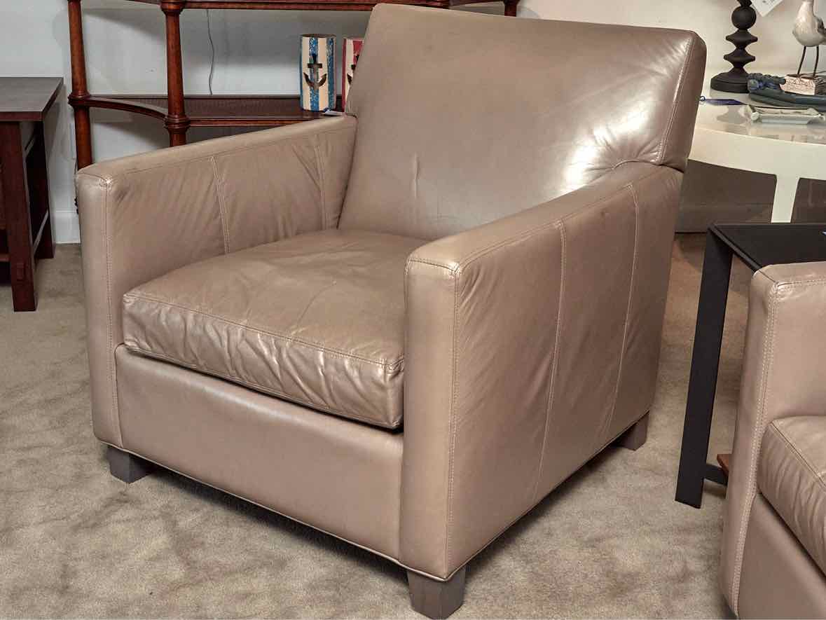 Boston Interiors Klyine 'Lustre Pebble' Leather Chair & Ottman