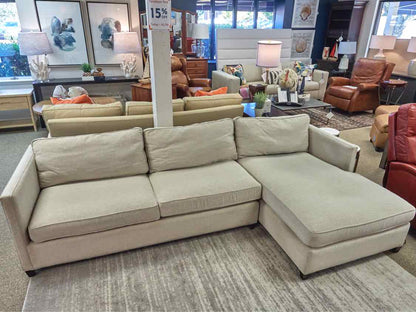 Two Piece RAF Sectional in Alabaster