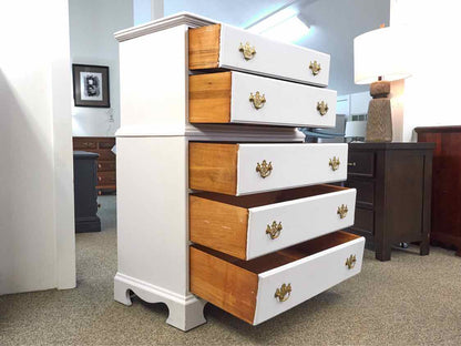 French & Heald Arctic White Finish 5 Drawer  Chest on Chest