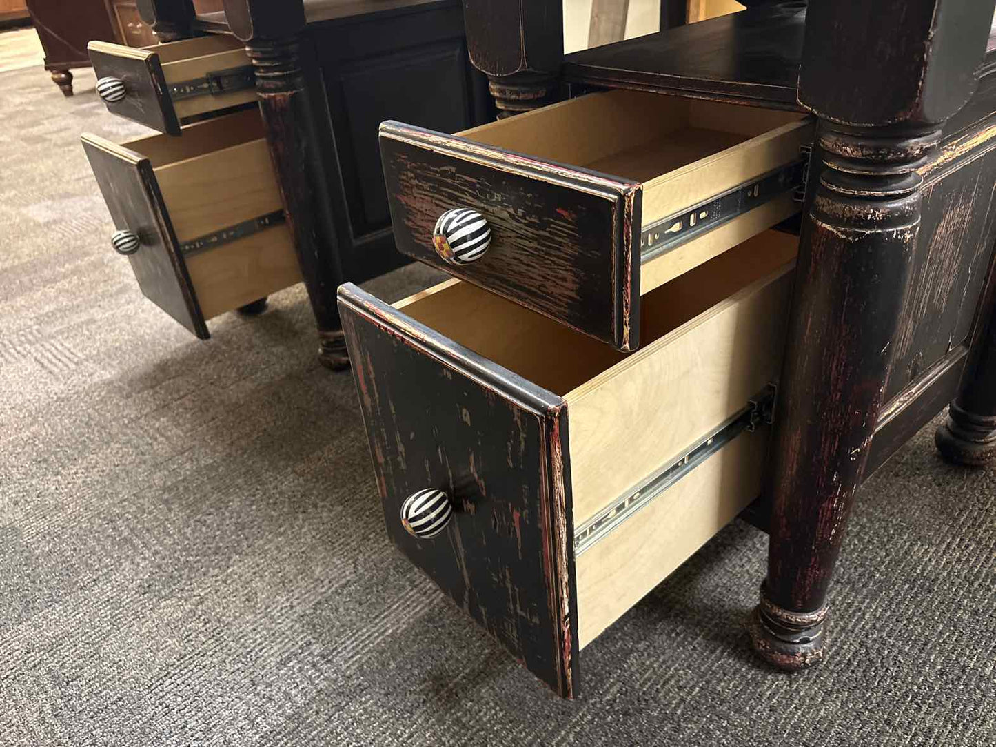 Weathered Black Kidney Desk