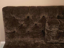 Charcoal Grey Durable Velvet Tufted Back & 2 Toss Pillows Settee