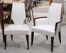 Set of (10) Donghia White Upholstered Dining Chairs