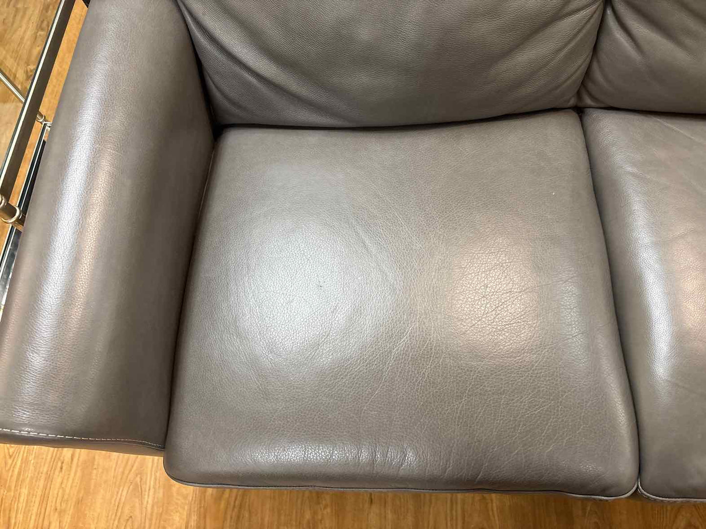 Natuzzi Grey Leather Loveseat