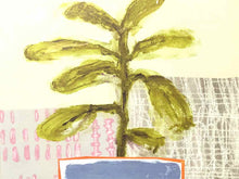 "Native Bud I" Matted Print in Whitewashed Textured Frame