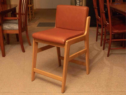 Set of 3 Rejuvenation Light Oak Counter Stools with Carmel Leather Seats