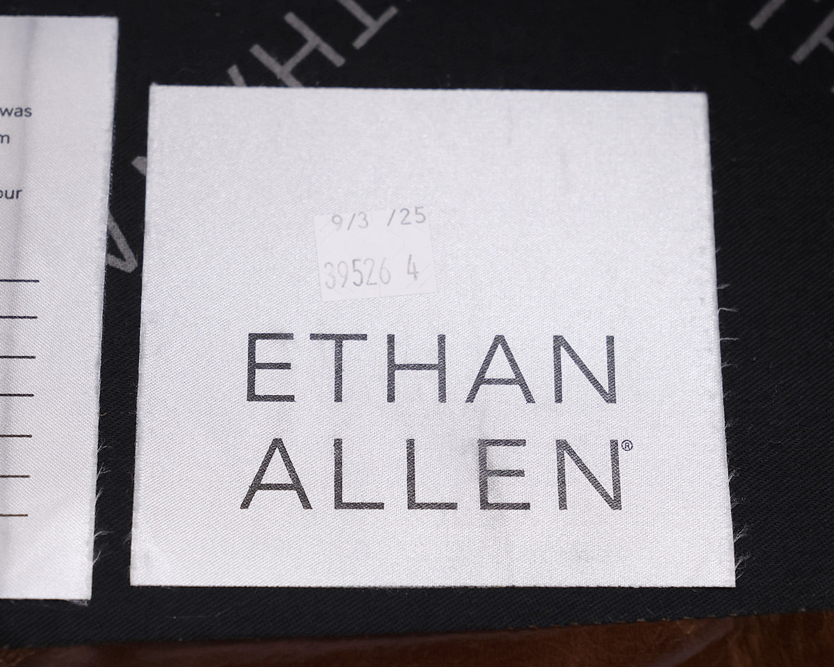 Ethan Allen Leather Chair With Ottoman