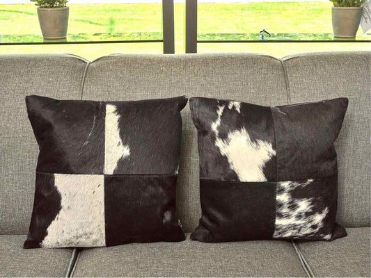 Pair Of Sia Hide Accent Pillows