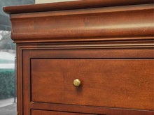Louis Phillip Style Cherry Finish 7 Drawer Chest with Bronze Finish Knobs
