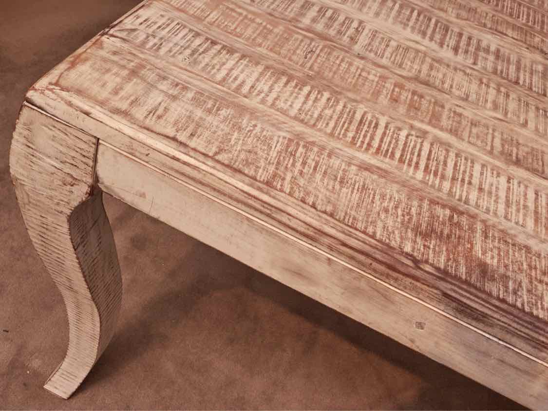 Solid Acadia Wood In White Washed Finish Dining Table