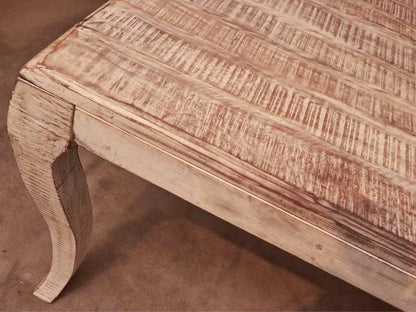 Solid Acadia Wood In White Washed Finish Dining Table