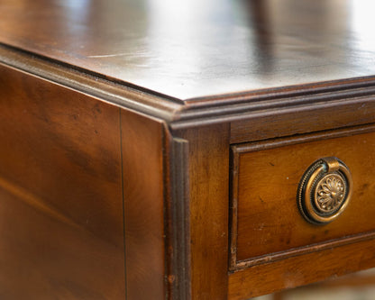 Yew Wood Rgency Style Drop Leaf Sofa Table