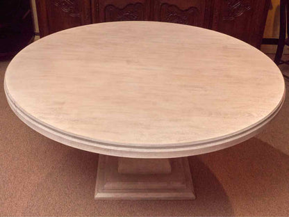 Ballard Design 'Andrews 'White Washed Mango Wood Round Pedestal Dining Table