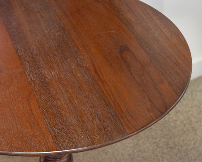 Round Cherry Tilt Top Side Table