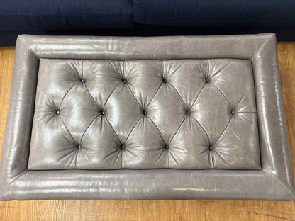 Stanford Leather Ottoman On Casters